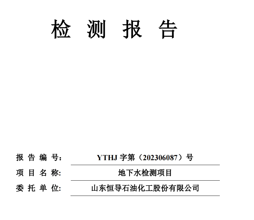 YTHJ字第（202306087）号山东恒导石油化工